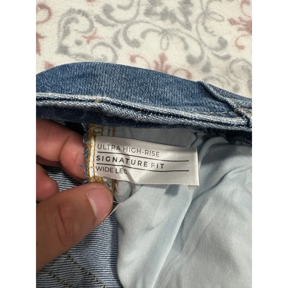 Lane Bryant Signature Fit Ultra High Rise Wide Leg Jeans Medium Wash Blue 20L